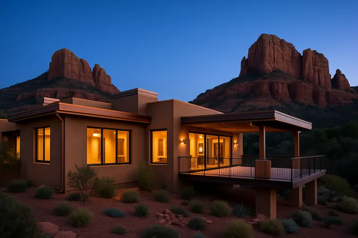 Illustrative Chapel area Sedona luxury red-rock-view casita