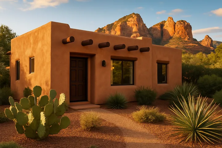 Illustrative Uptown Sedona red rock casita